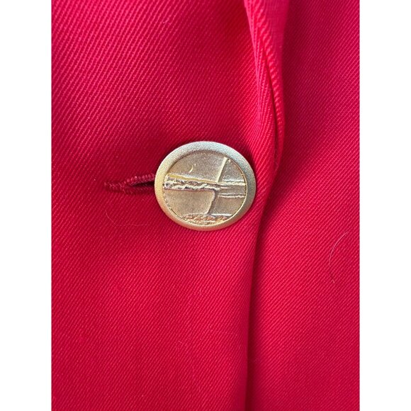 Vintage 80s Womens Gallant Red Wool Blazer Jacket Size 12 - Picture 3 of 12